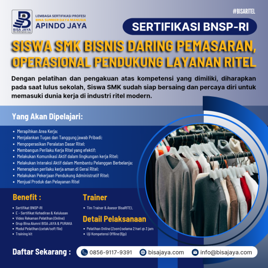 Siswa SMK Bisnis Daring Pemasaran, Operasional Pendukung Layanan Ritel